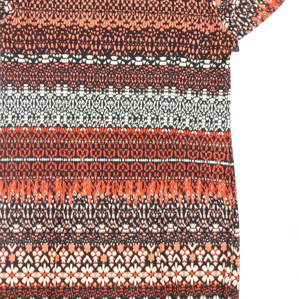 F&F Womens Multicoloured Geometric Polyester A-Line Size 14 Boat Neck Pullover