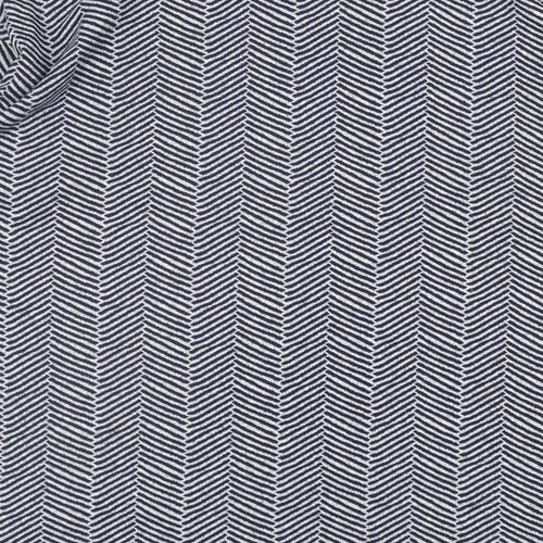 Dunnes Stores Womens Blue Boat Neck Herringbone Polyester Pullover Jumper Size L