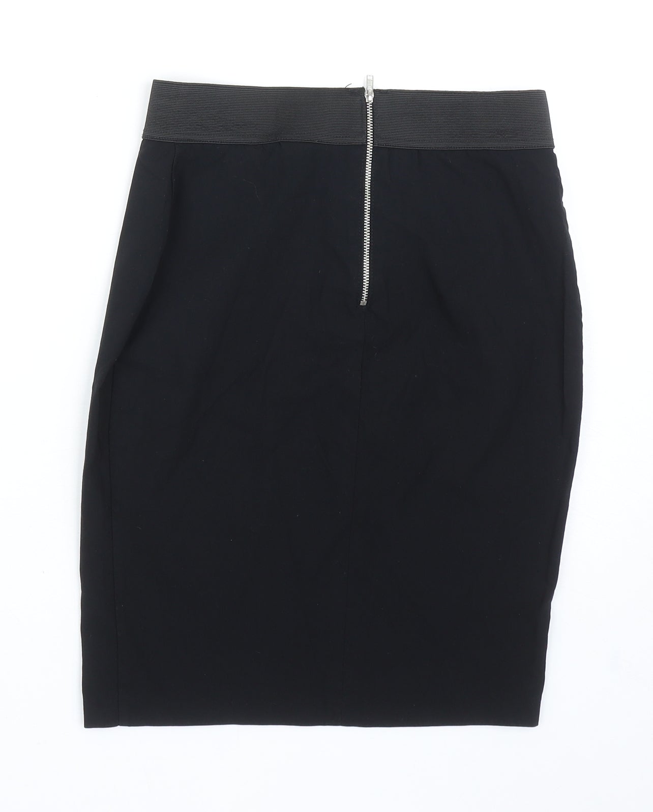 ASOS Womens Black Viscose Straight & Pencil Skirt Size 10 Zip