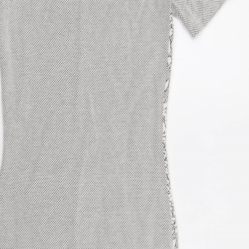 River Island Womens White Geometric Cotton Bodycon Size 6 Round Neck Pullover