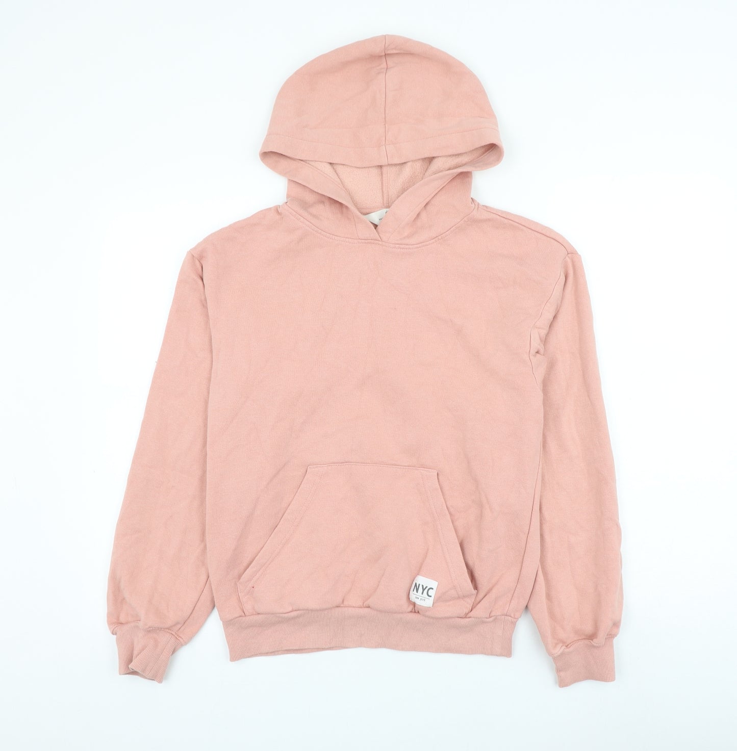H&M Girls Pink Cotton Pullover Hoodie Size 12-13 Years Pullover - Size 12-14 Years