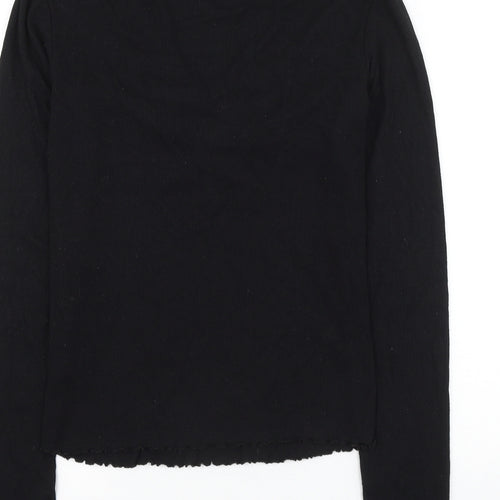 Na-kd Womens Black V-Neck Polyester Pullover Jumper Size S