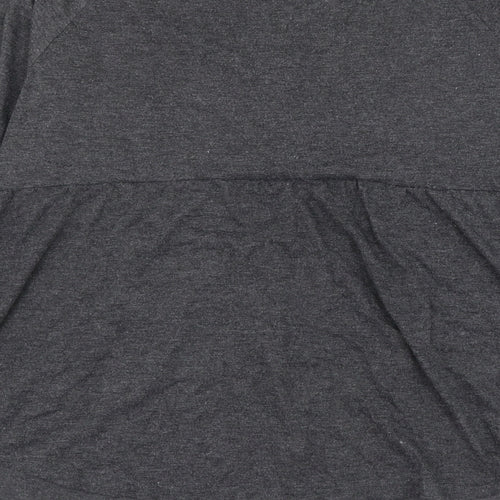 Tasamo Womens Grey Polyester Basic Blouse Size XL Scoop Neck