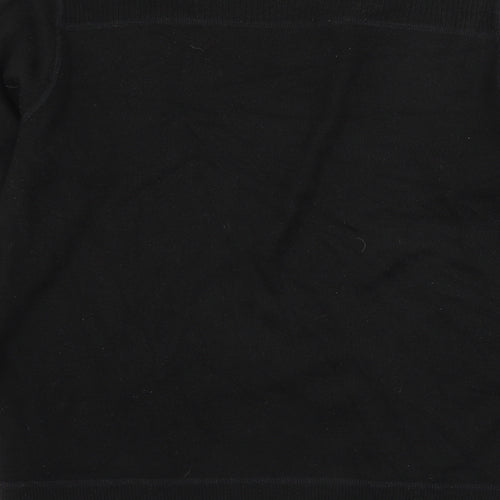 Red Herring Mens Black V-Neck Acrylic Pullover Jumper Size M