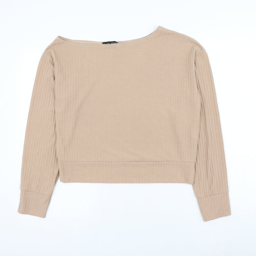 In the Style Womens Brown Boat Neck Polyester Pullover Jumper Size 12