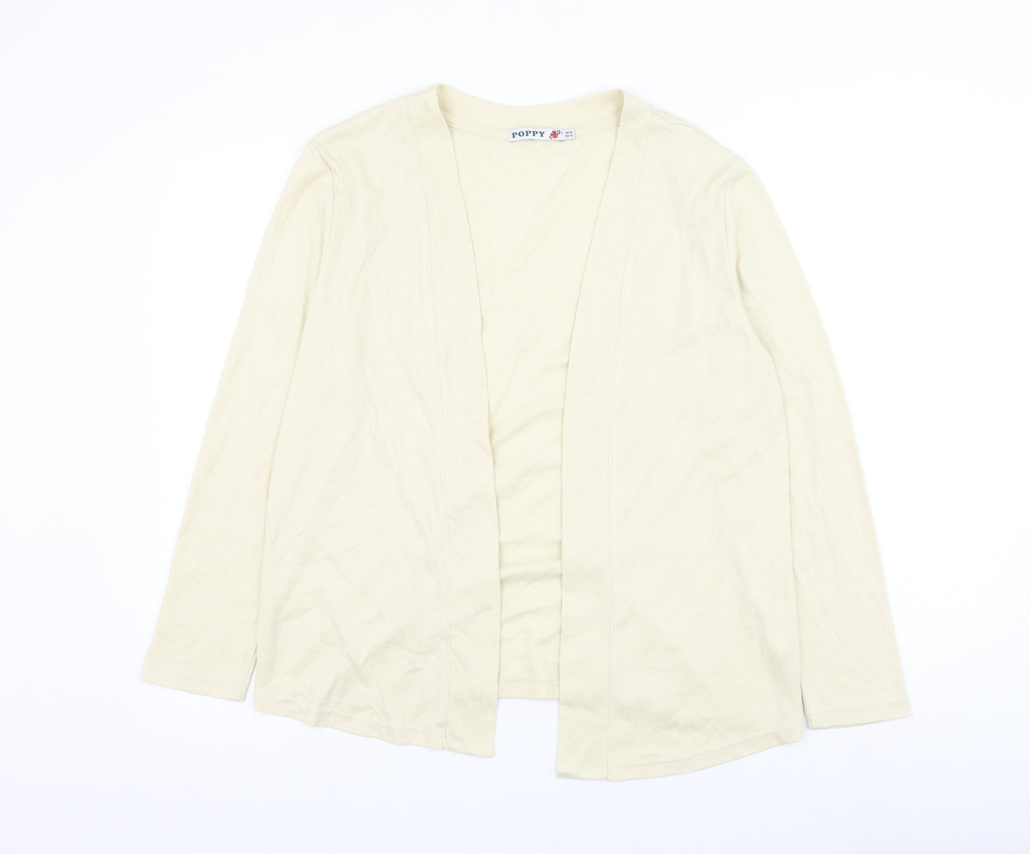Poppy Womens Beige V-Neck Polyester Cardigan Jumper Size 16