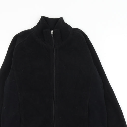 DECATHLON Womens Black Polyester Full Zip Sweatshirt Size 10 Zip