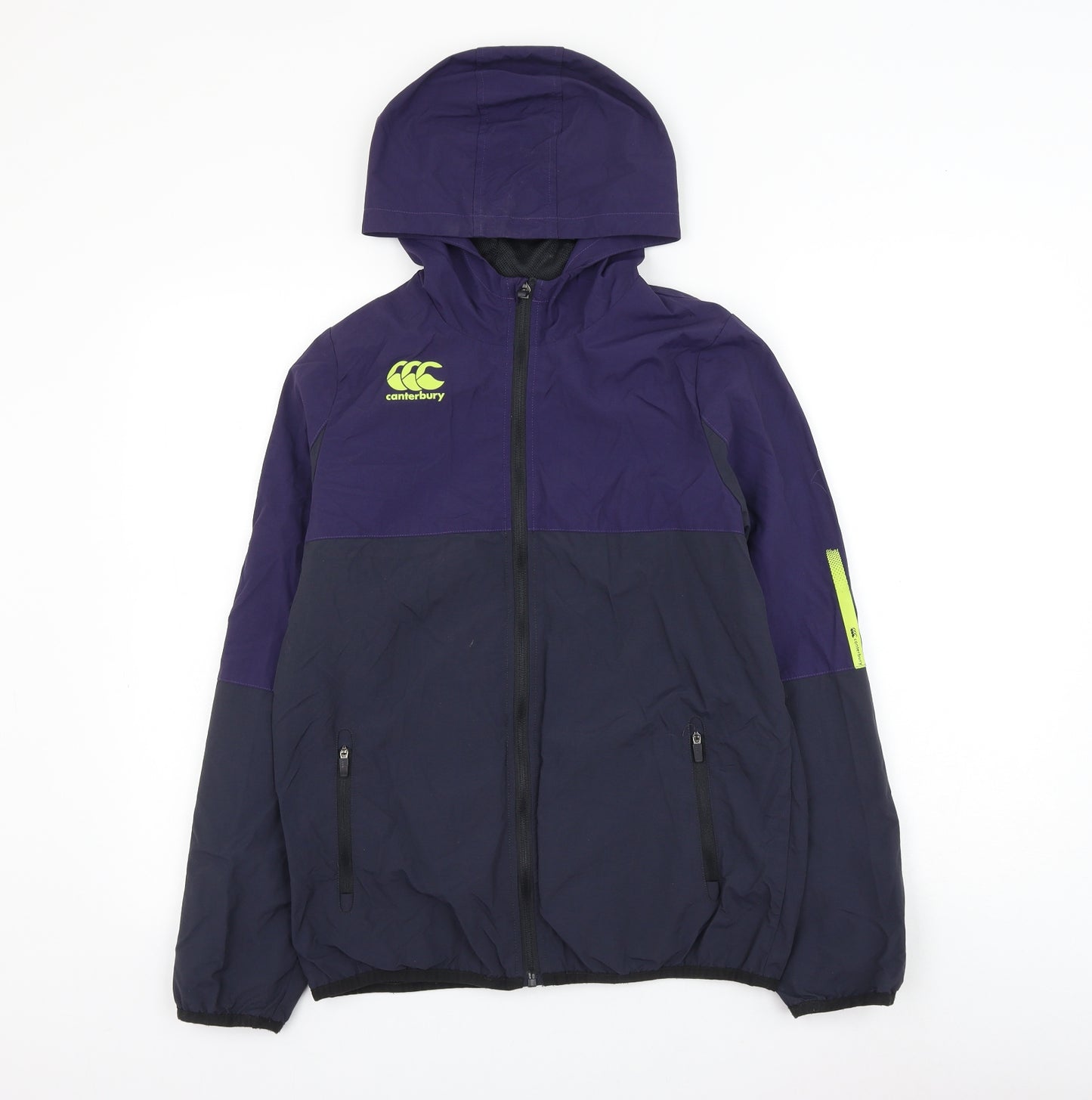 Canterbury Boys Blue Rain Coat Coat Size 14 Years Zip