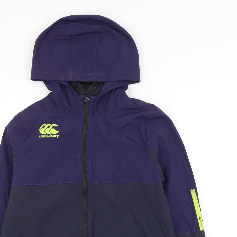 Canterbury Boys Blue Rain Coat Coat Size 14 Years Zip