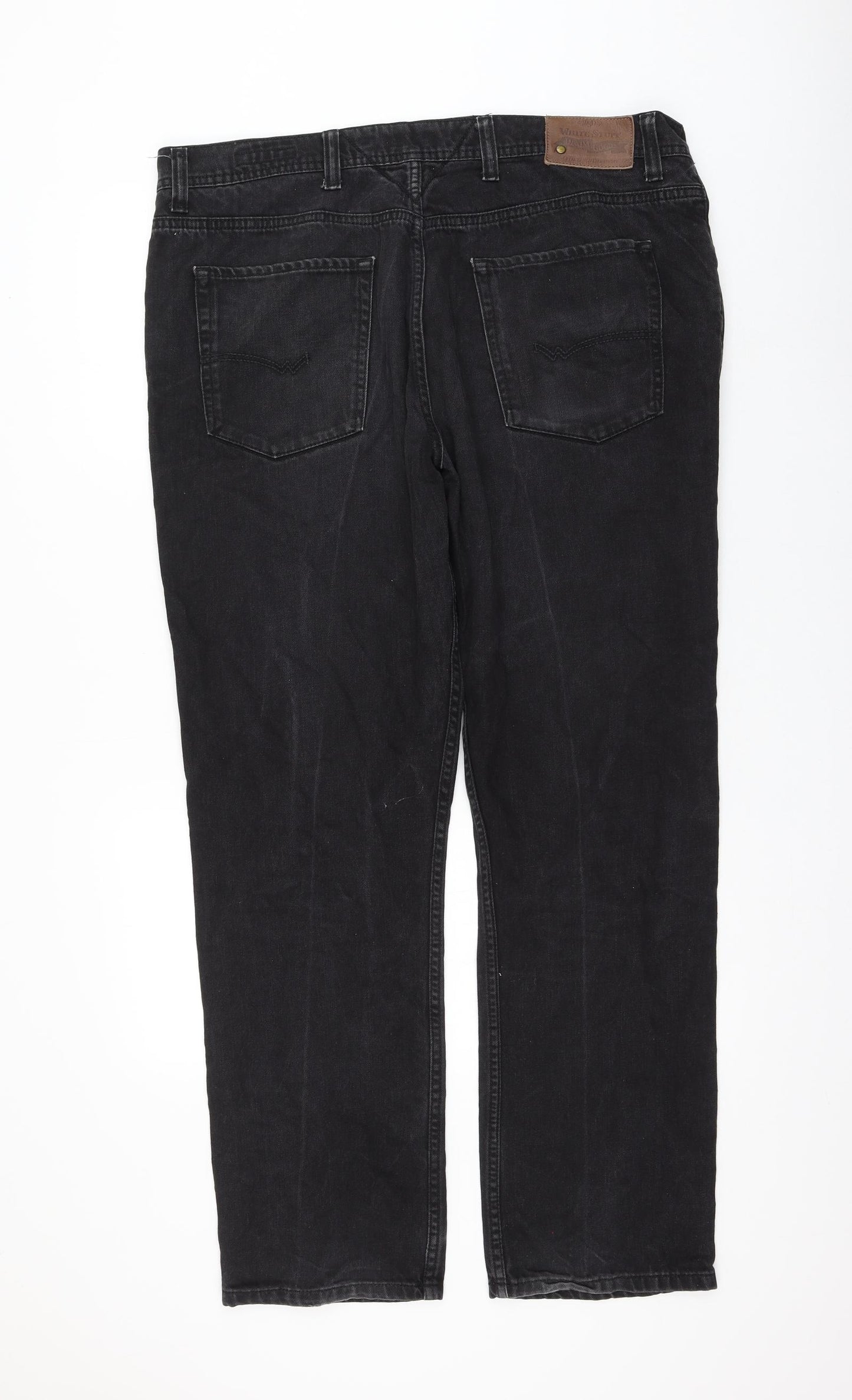 White Stuff Mens Black Cotton Straight Jeans Size 38 in L30 in Slim Zip
