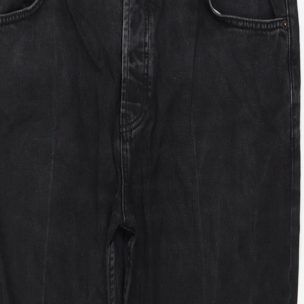 White Stuff Mens Black Cotton Straight Jeans Size 38 in L30 in Slim Zip