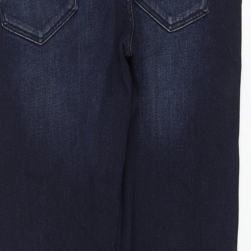 Marks and Spencer Womens Blue Cotton Straight Jeans Size 34 in L31 in Regular Zip
