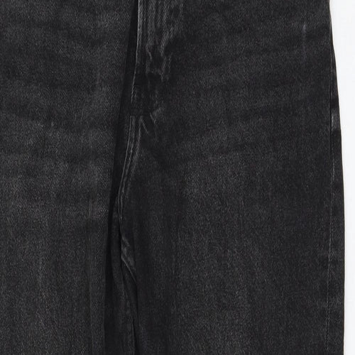 Bershka Womens Black Polyester Mom Jeans Size 10 L27 in Regular Zip