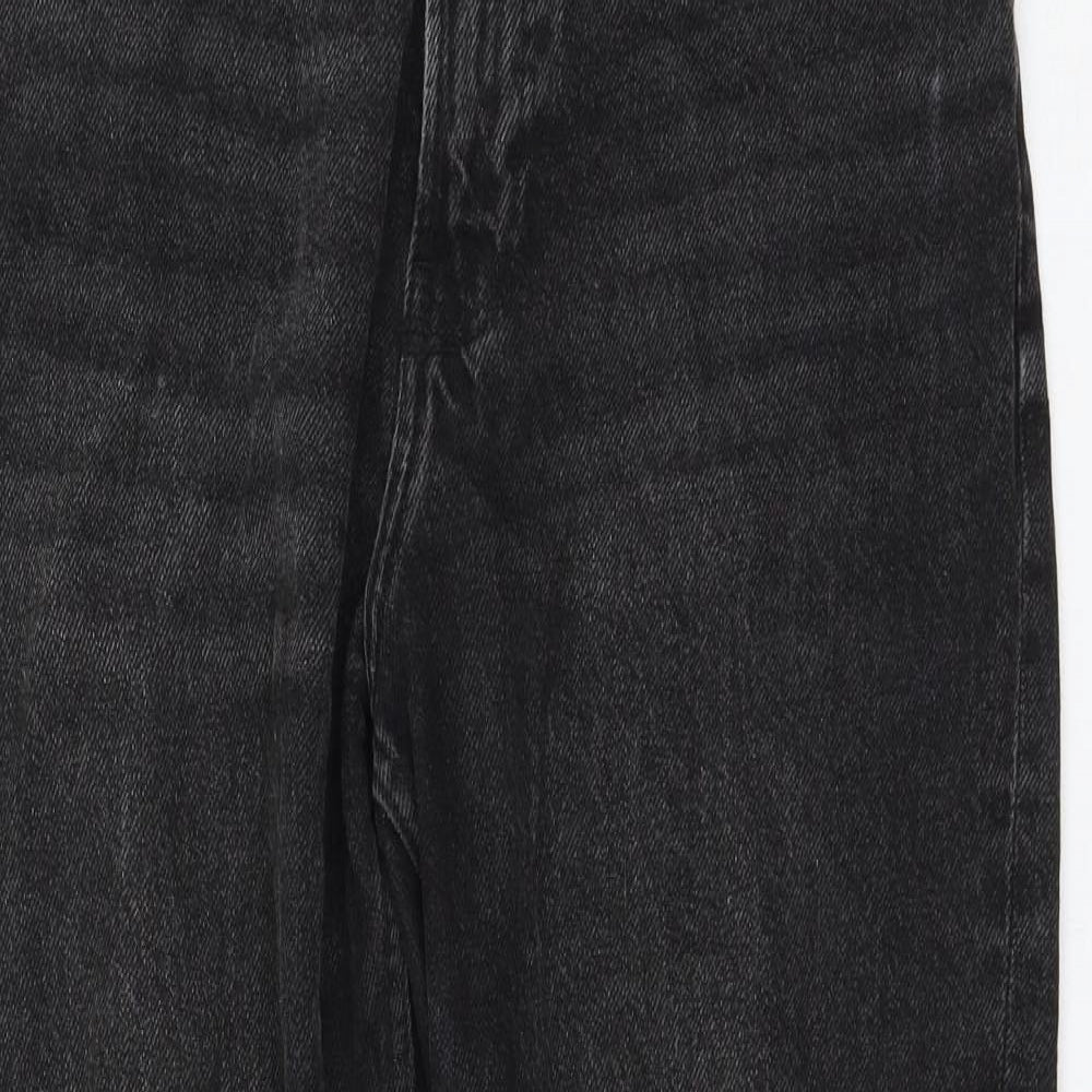 Bershka Womens Black Polyester Mom Jeans Size 10 L27 in Regular Zip