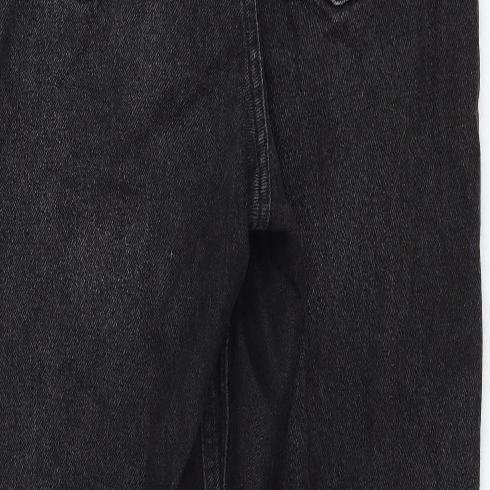 Bershka Womens Black Polyester Mom Jeans Size 10 L27 in Regular Zip