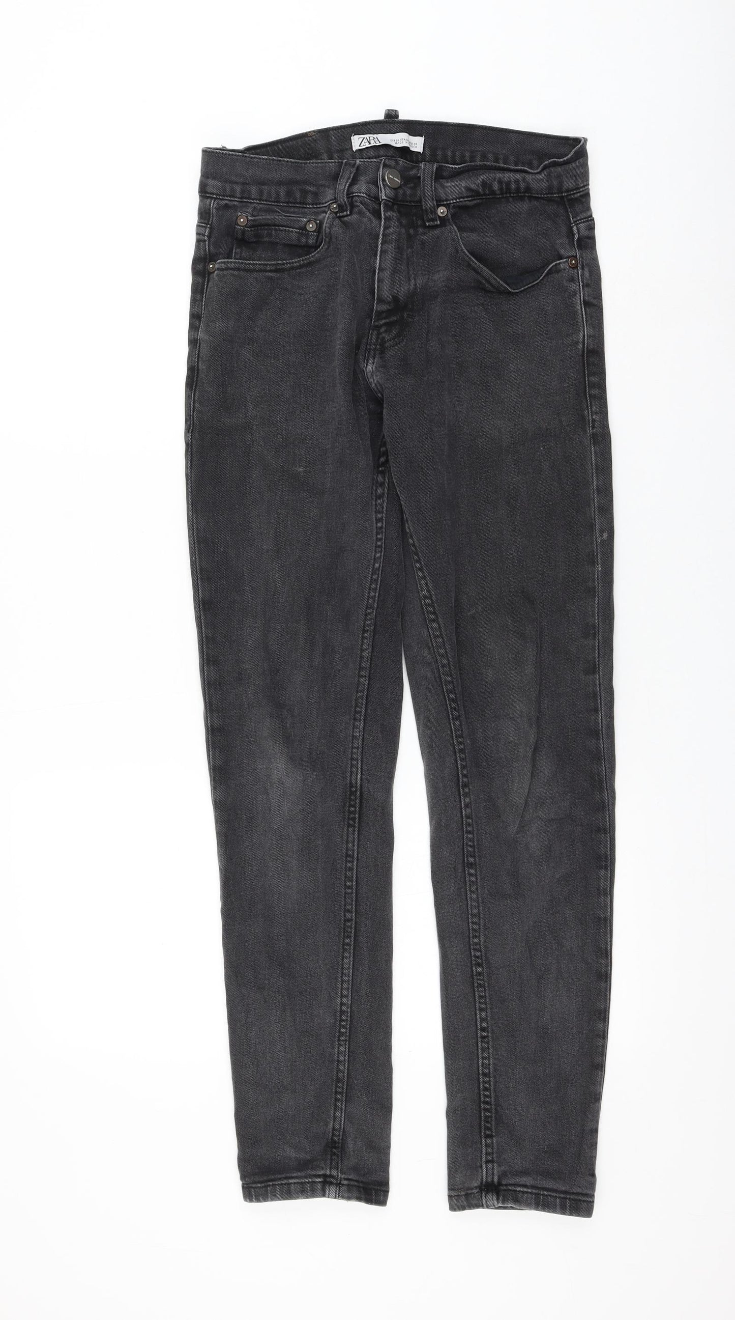 Zara Womens Grey Polyester Skinny Jeans Size 10 L30 in Regular Zip
