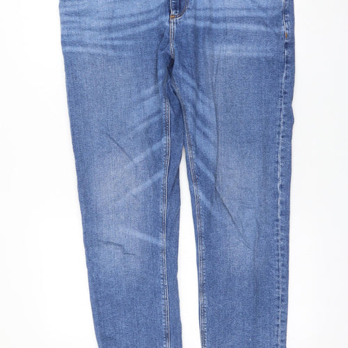 ASOS Womens Blue Cotton Straight Jeans Size 36 in L32 in Regular Zip