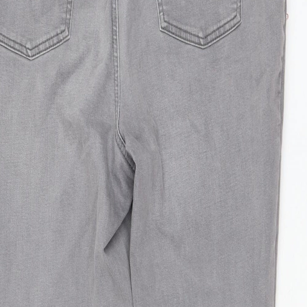 TU Womens Grey Cotton Skinny Jeans Size 16 L26 in Regular Zip
