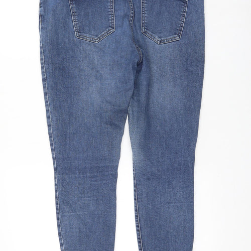 NEXT Womens Blue Cotton Skinny Jeans Size 16 L28 in Regular Zip