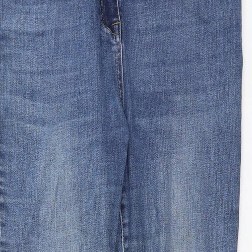 NEXT Womens Blue Cotton Skinny Jeans Size 16 L28 in Regular Zip