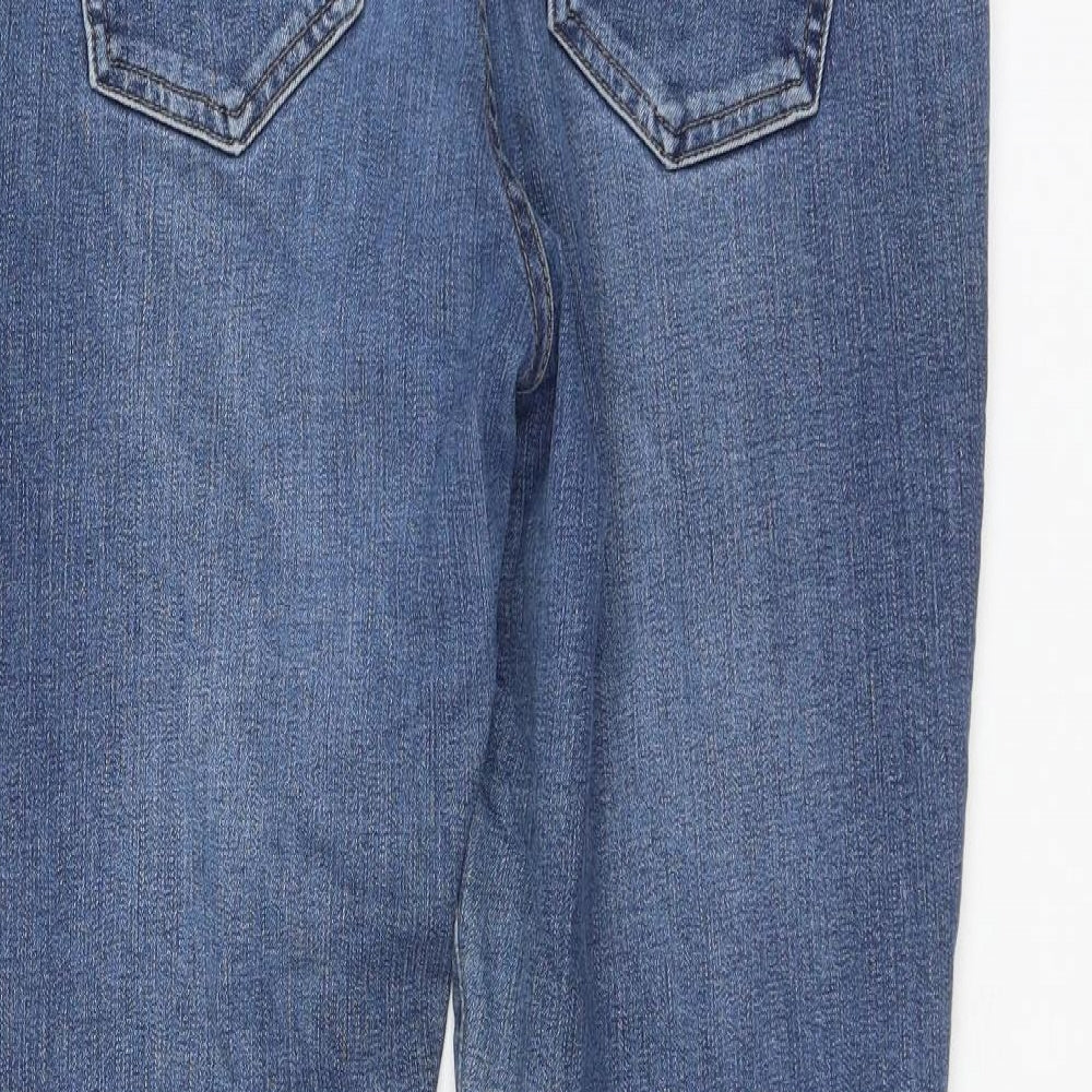 NEXT Womens Blue Cotton Skinny Jeans Size 16 L28 in Regular Zip
