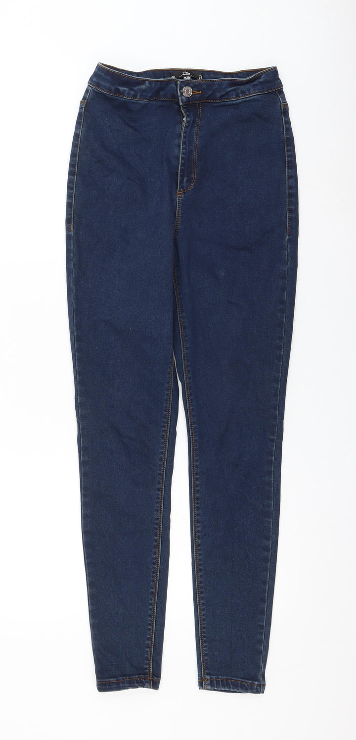 Vice Womens Blue Cotton Skinny Jeans Size 10 L28 in Regular Zip