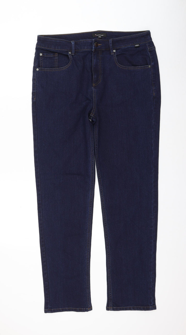 incorporate Wear Womens Blue Cotton Straight Jeans Size 34 in L30 in Regular Zip