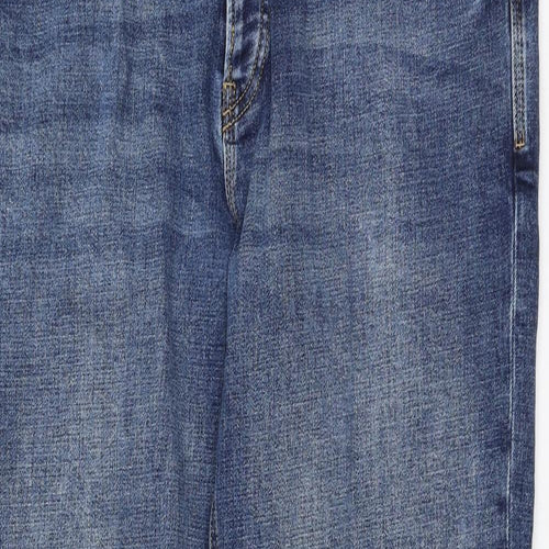 NEXT Womens Blue Cotton Straight Jeans Size 38 in L33 in Regular Zip