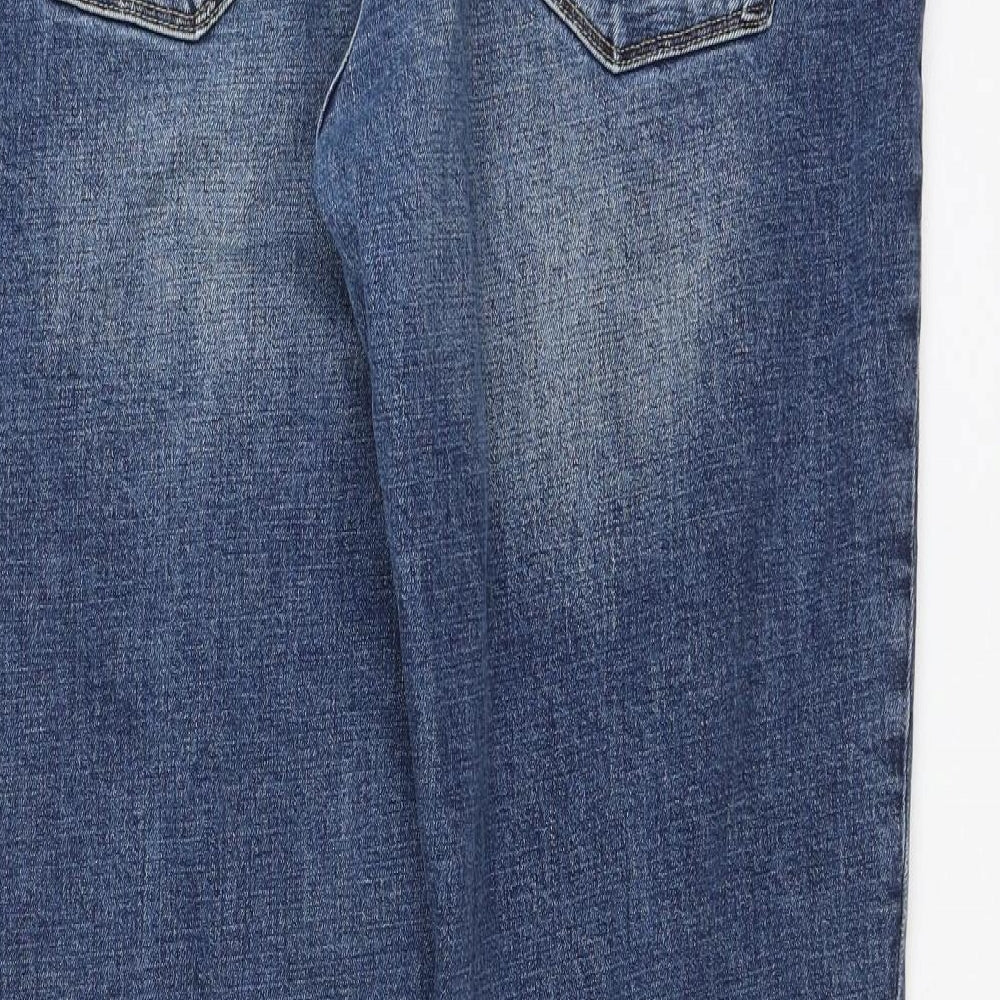 NEXT Womens Blue Cotton Straight Jeans Size 38 in L33 in Regular Zip