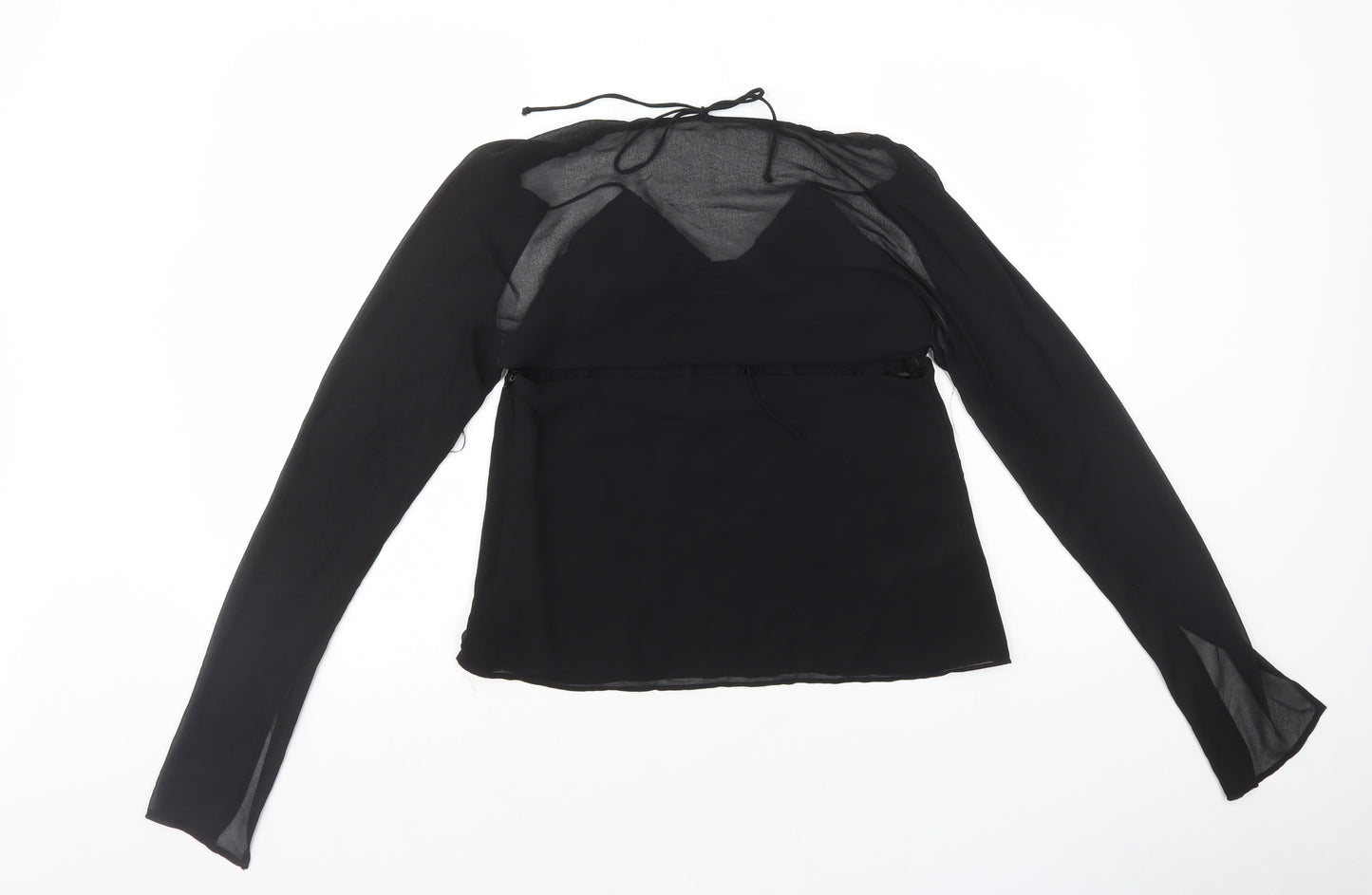 Zara Womens Black Polyester Camisole T-Shirt Size M V-Neck