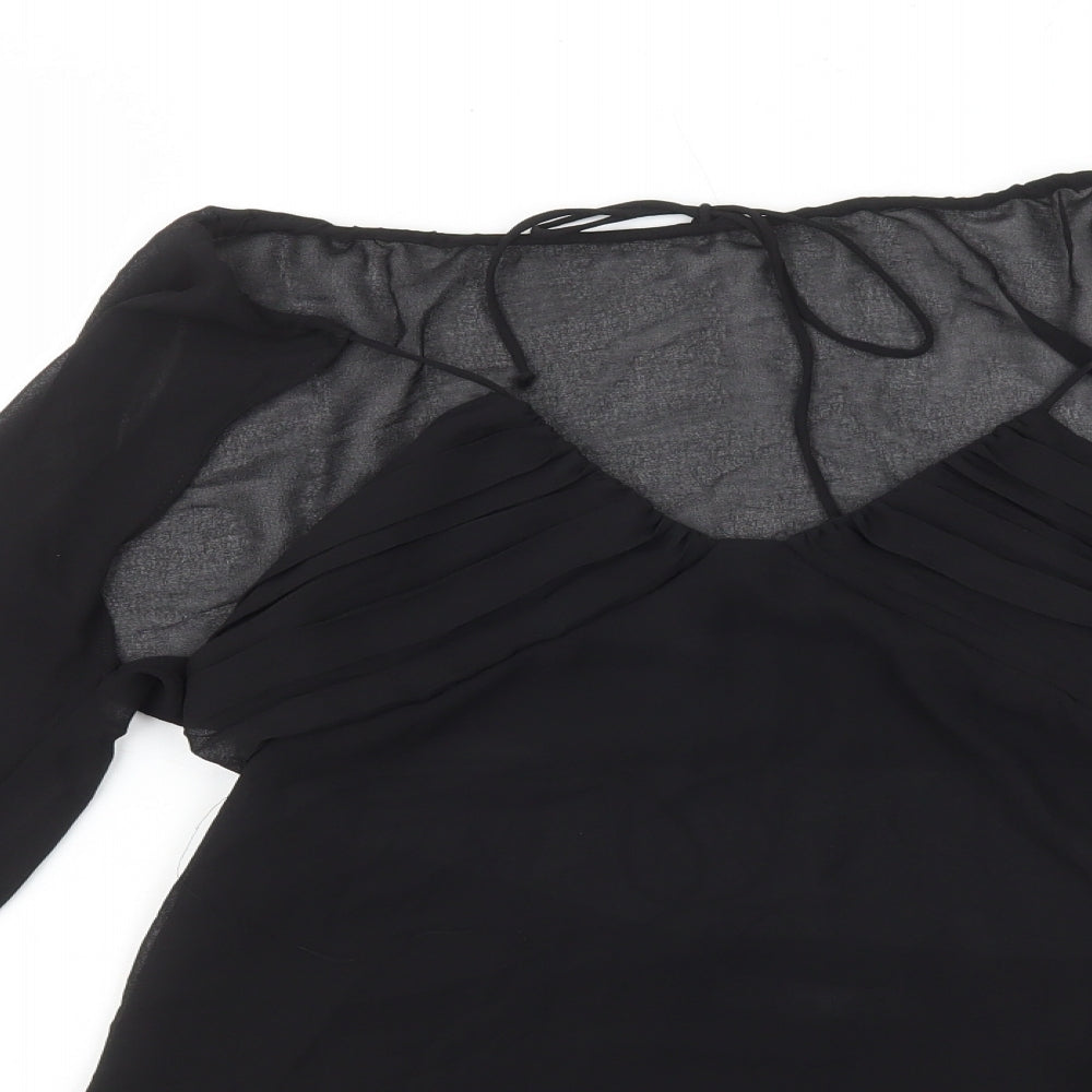 Zara Womens Black Polyester Camisole T-Shirt Size M V-Neck