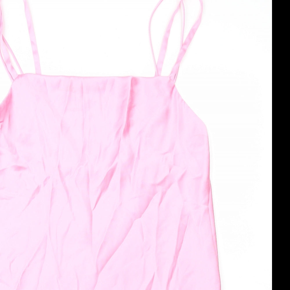 Zara Womens Pink Polyester A-Line Size XL Cowl Neck Pullover