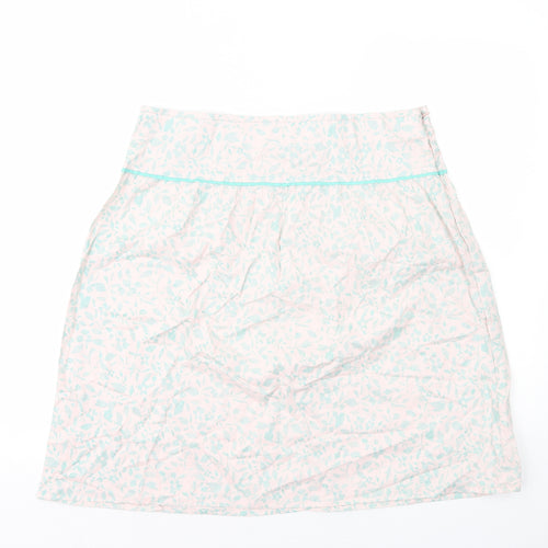 MK Womens Multicoloured Geometric Cotton A-Line Skirt Size 14 Zip