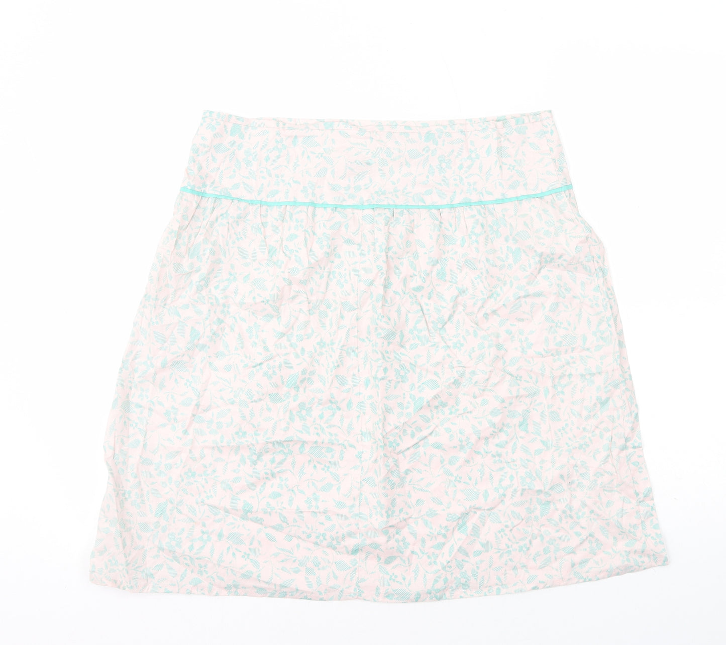 MK Womens Multicoloured Geometric Cotton A-Line Skirt Size 14 Zip