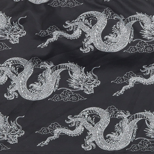SheIn Womens Black Geometric Polyester Mini Skirt Size S - Chinese Dragon
