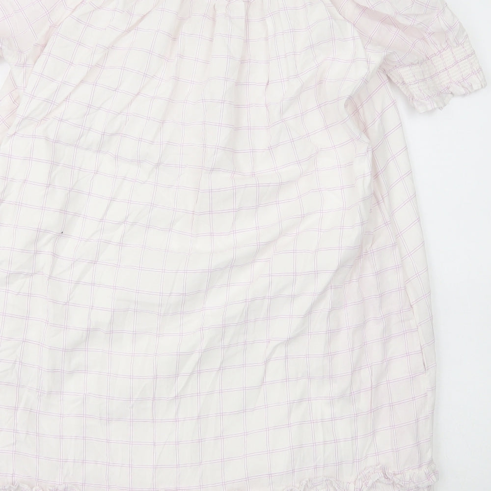 & Other Stories Womens Multicoloured Check 100% Cotton A-Line Size M Off the Shoulder Pullover