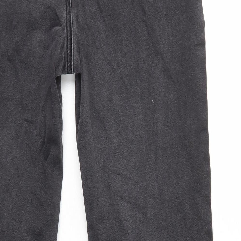 Marks and Spencer Womens Black Cotton Straight Jeans Size 10 L29 in Regular Zip