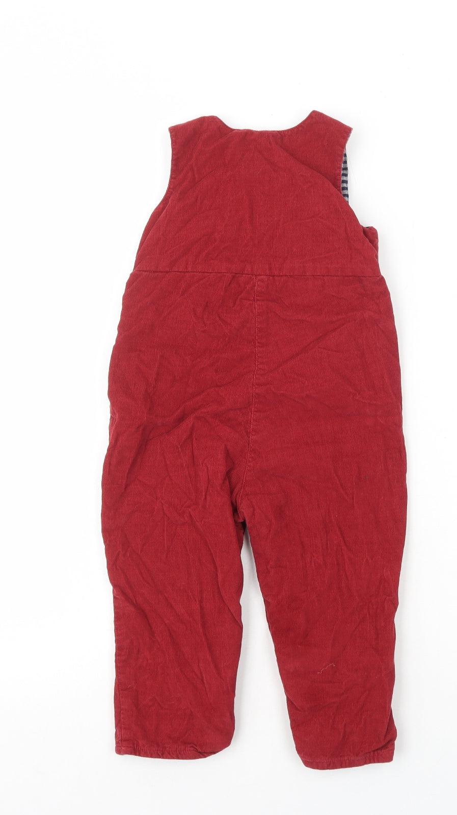 JoJo Maman Baby Red 100% Cotton Dungaree One-Piece Size 12-18 Months Button