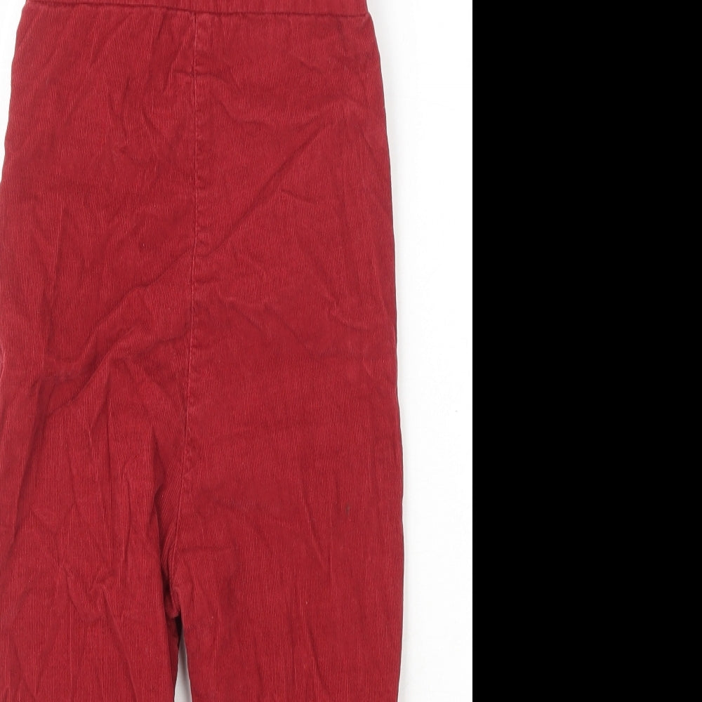 JoJo Maman Baby Red 100% Cotton Dungaree One-Piece Size 12-18 Months Button