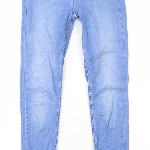 F&F Womens Blue Cotton Skinny Jeans Size 6 L26 in Regular Zip