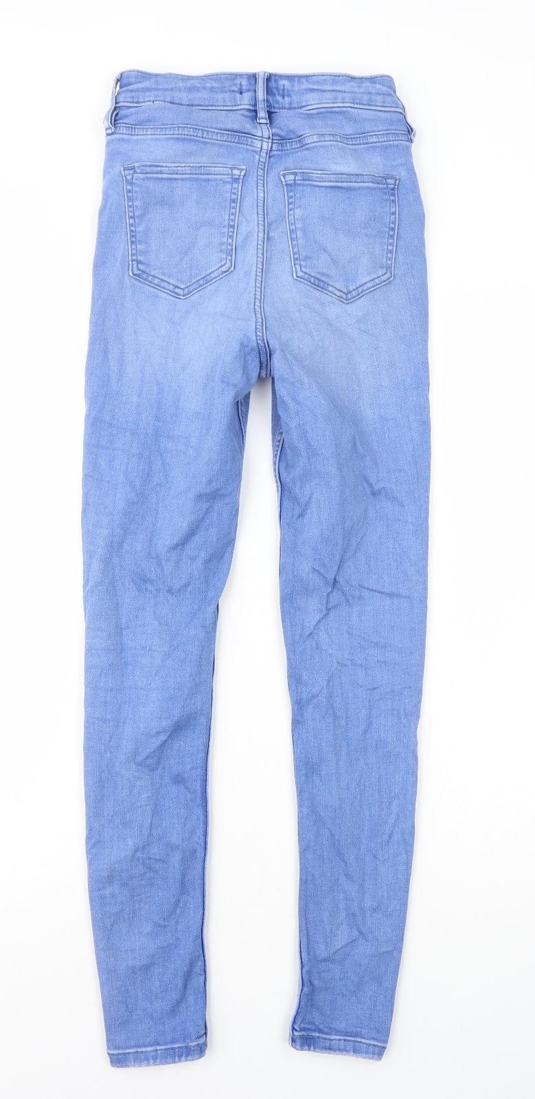 F&F Womens Blue Cotton Skinny Jeans Size 6 L26 in Regular Zip