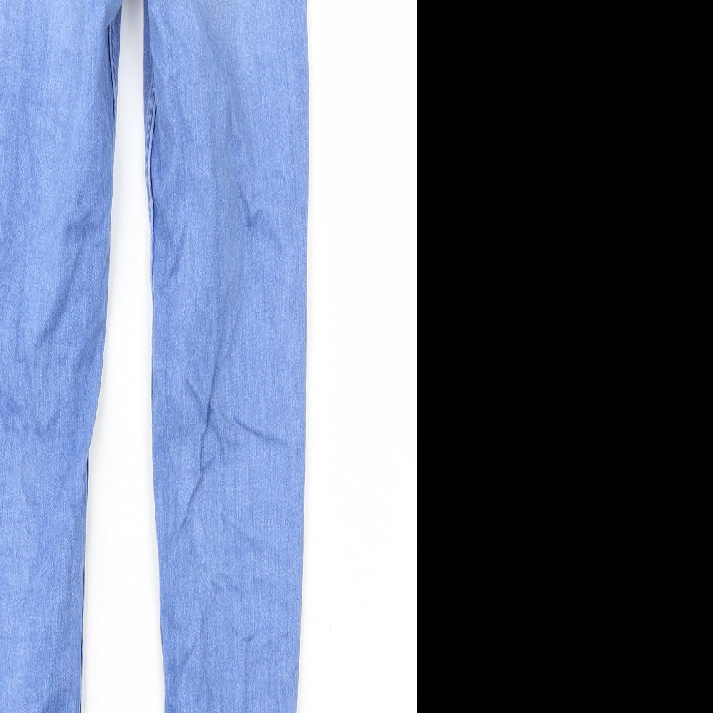F&F Womens Blue Cotton Skinny Jeans Size 6 L26 in Regular Zip