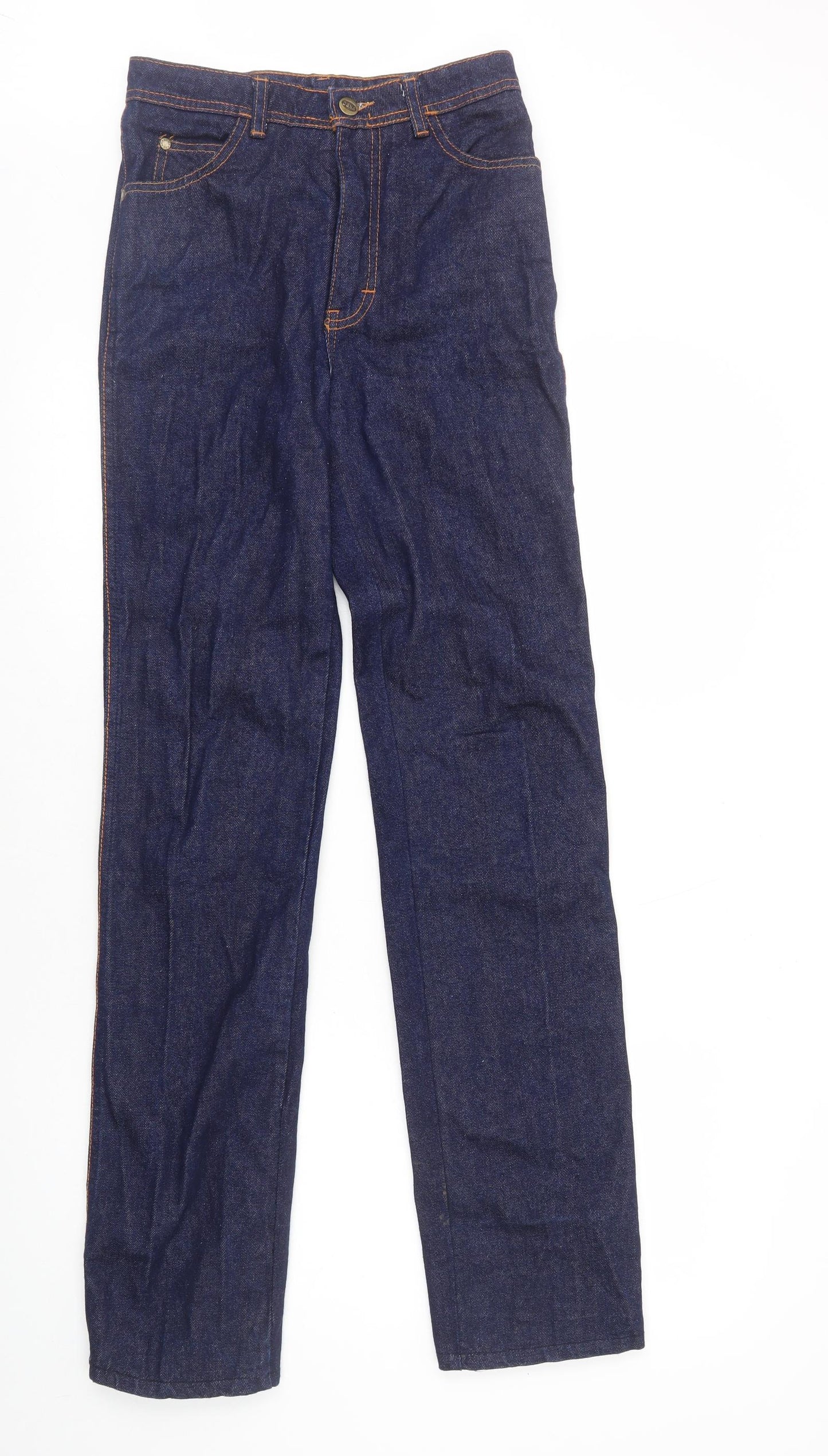 Dena Womens Blue Cotton Straight Jeans Size 8 L33 in Regular Zip