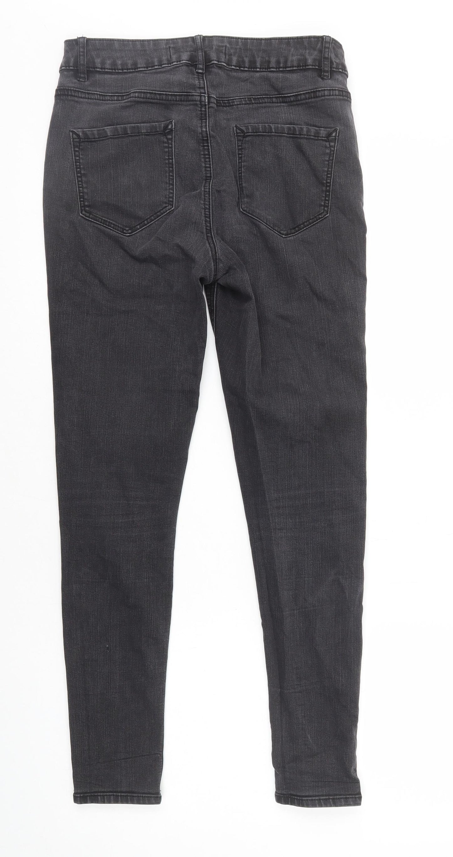 George Womens Black Cotton Skinny Jeans Size 10 L27 in Regular Zip