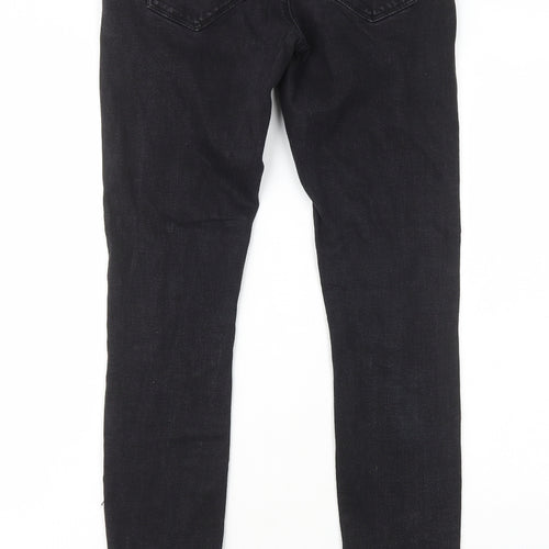 Primark Womens Black Cotton Skinny Jeans Size 10 L30 in Regular Zip