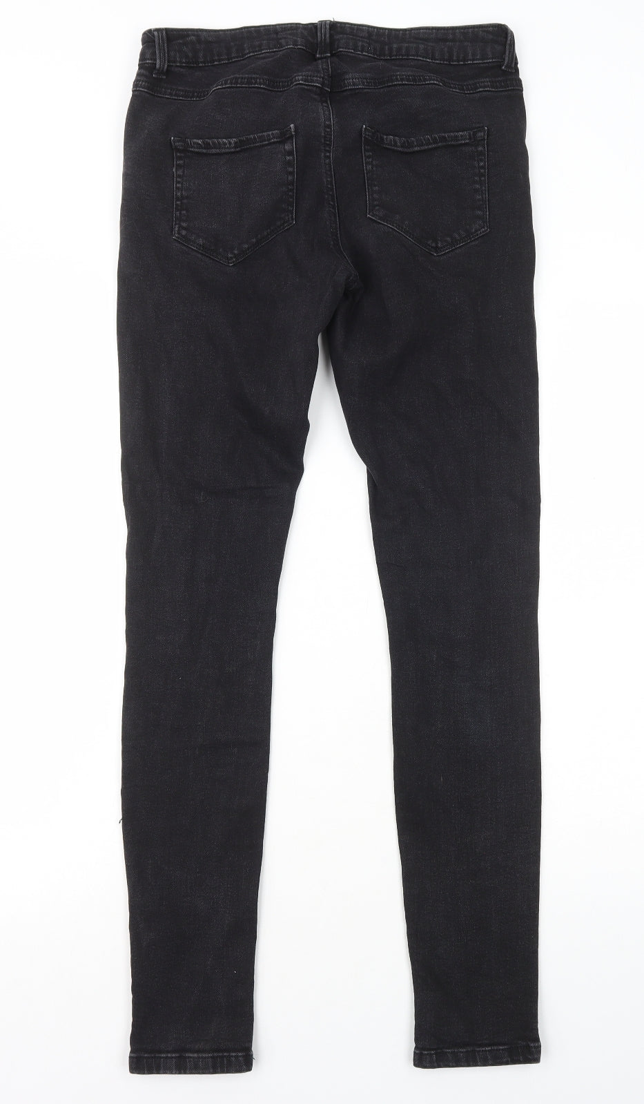 Primark Womens Black Cotton Skinny Jeans Size 10 L30 in Regular Zip