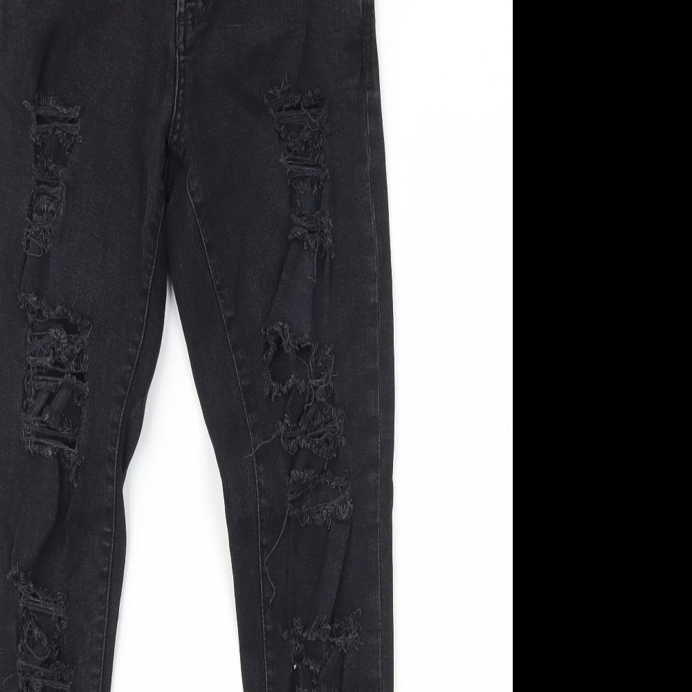Primark Womens Black Cotton Skinny Jeans Size 10 L30 in Regular Zip