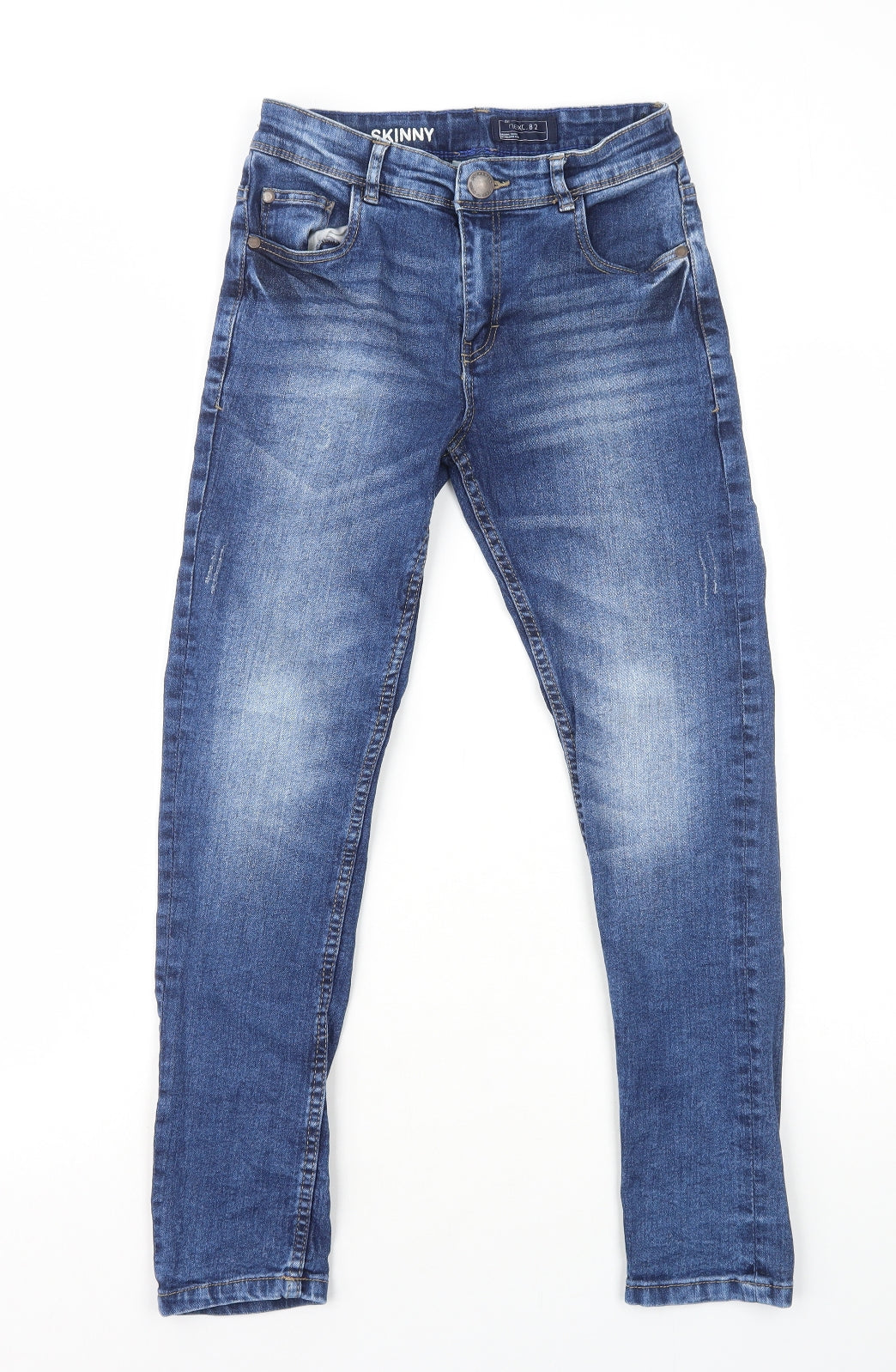NEXT Boys Blue Cotton Skinny Jeans Size 12 Years L26 in Regular Zip