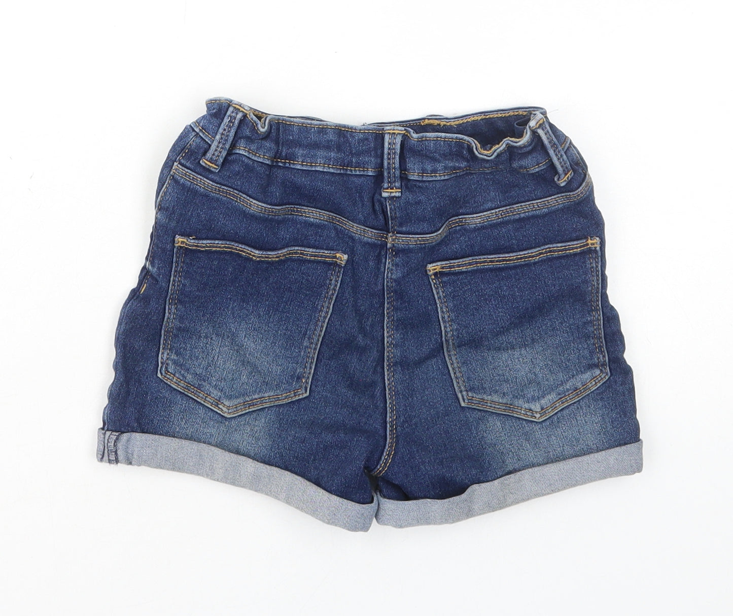 George Girls Blue Cotton Hot Pants Shorts Size 7-8 Years Regular Zip