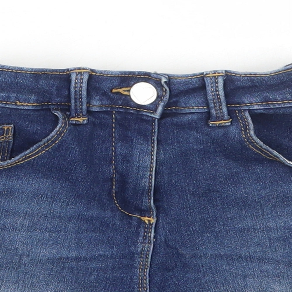 George Girls Blue Cotton Hot Pants Shorts Size 7-8 Years Regular Zip